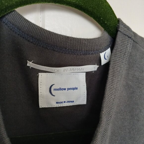 Mellow People T-Shirt Top Short Sleeve Cut & Sewn Men's Size 1 Gray Cotton Japan - Picture 12 of 13